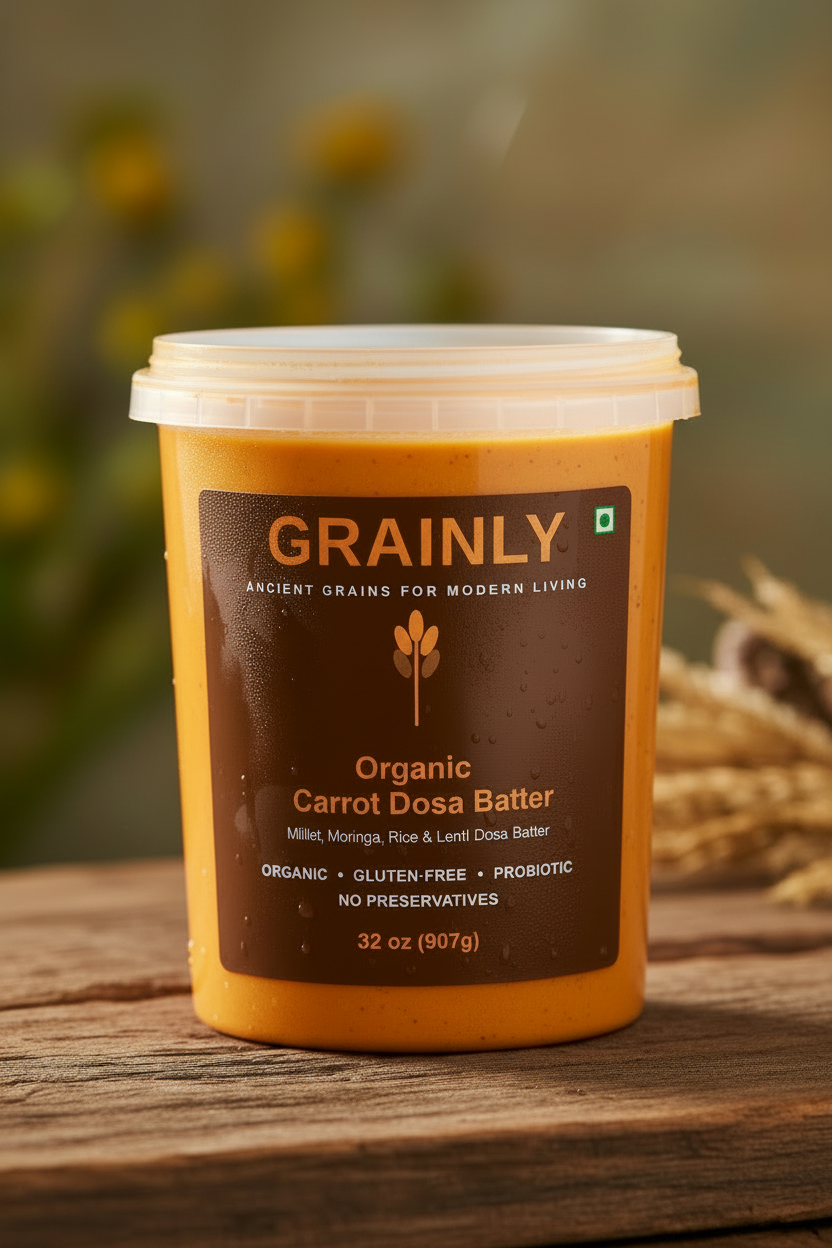 Organic Carrot Dosa Batter